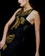 M207EM Gold Leaf Twilight Gown - Half Body Front
