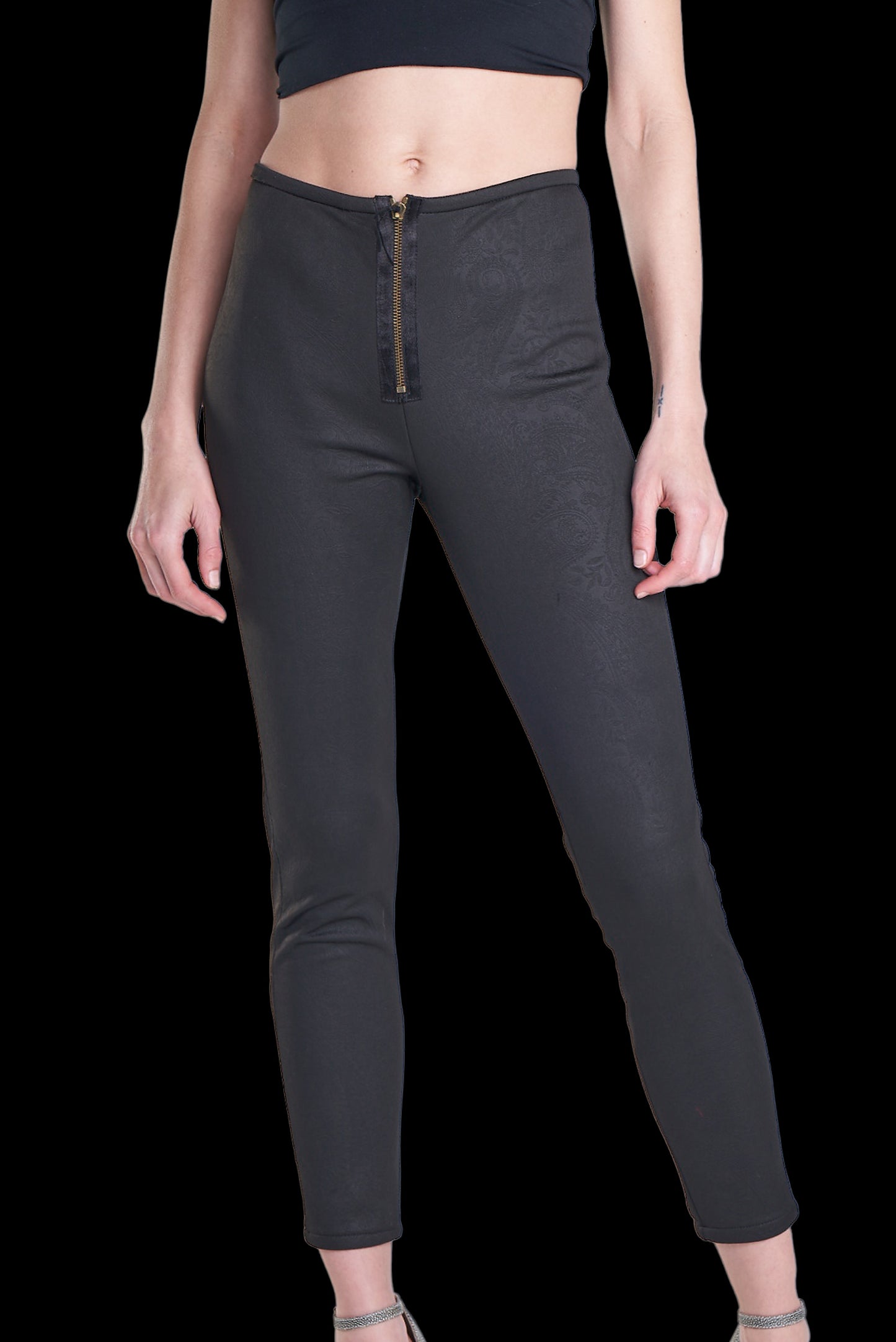 BIKER ZIPPER FRONT LEGGING