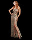 M213MB Hemitite Gold Rain Gown - Full Body Left Side