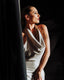 M217CS Sterling Satin Tiffany Gown - Close Up Right Side